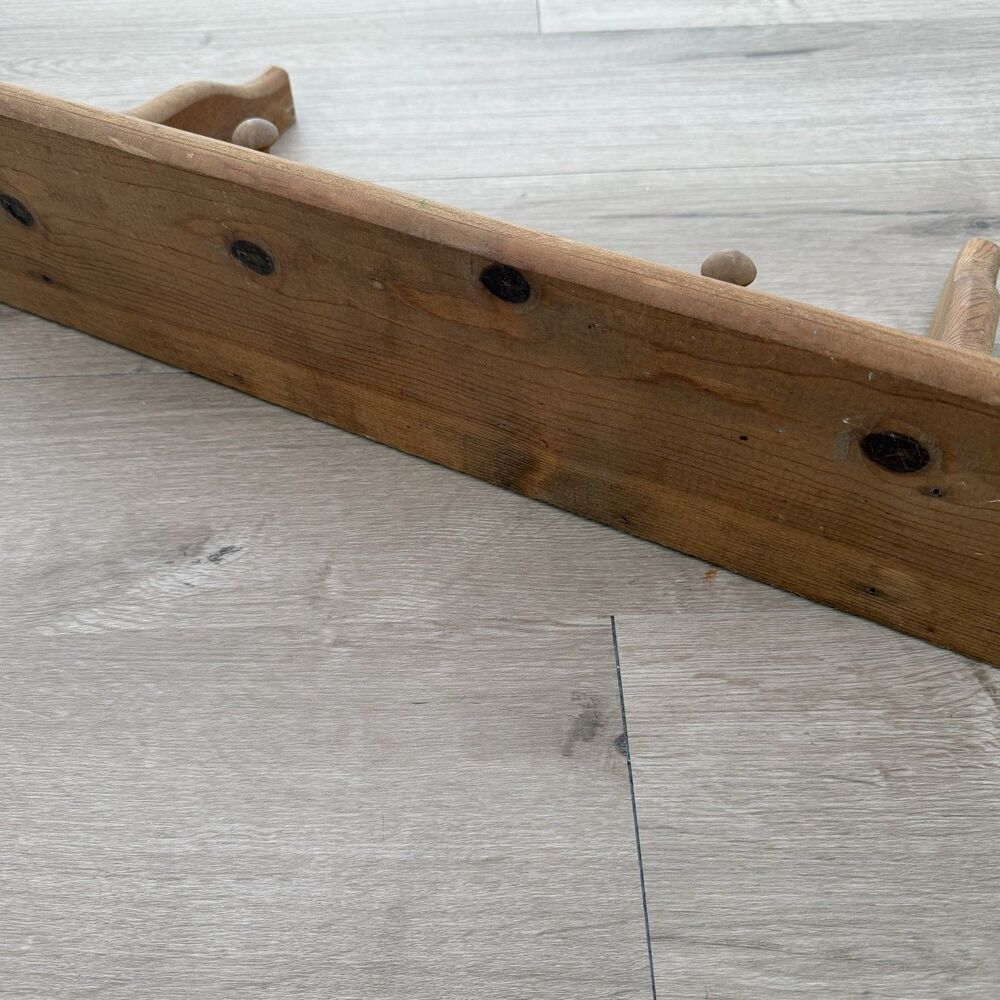 Wooden 23” Cottagecore Heart Hanging Trinket Wall Shelf w Pegs Grandmacore VTG - Picture 5 of 9
